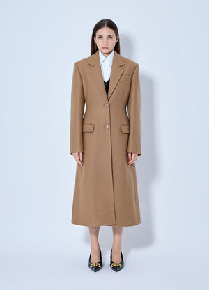 Balenciaga Single-Breasted Coat Camel bal0265001