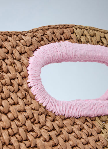 Woven Tote Bag with Logo Detail Marni Woven Tote Bag with Logo Detail Beige mni0264008