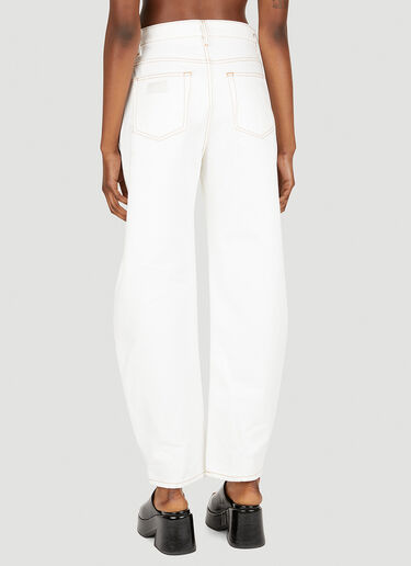 GANNI Barrel Leg Jeans White gan0251082