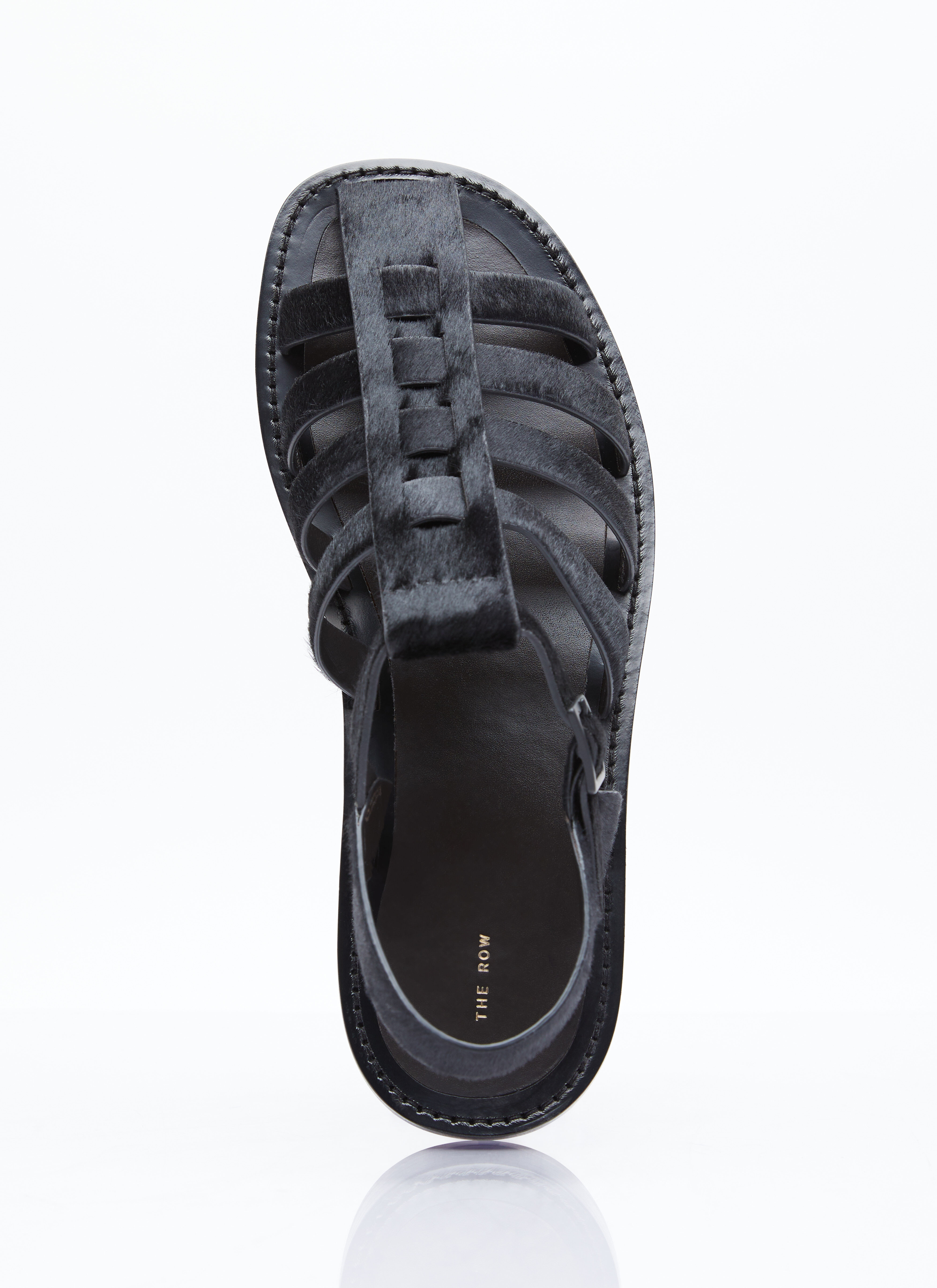 The Row Women s Pablo Ponyhair Sandals in Black LN CC