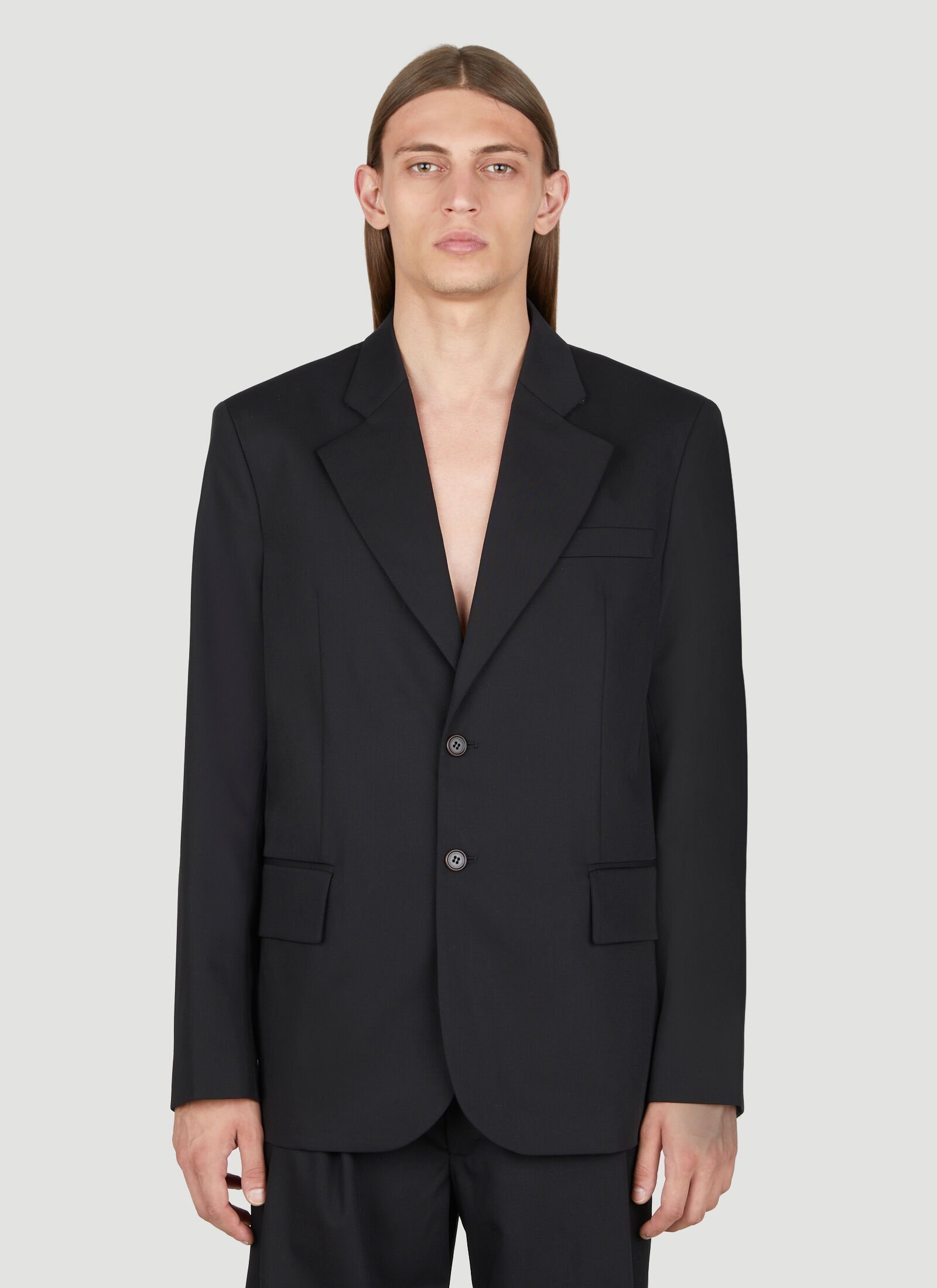 Lanvin Wool Suit Blazer Black lnv0154001