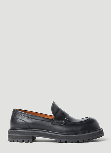 Marni Pierced Leather Loafers Black mni0155013