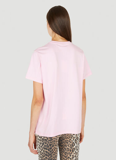 GANNI Logo Print T-Shirt Pink gan0250014