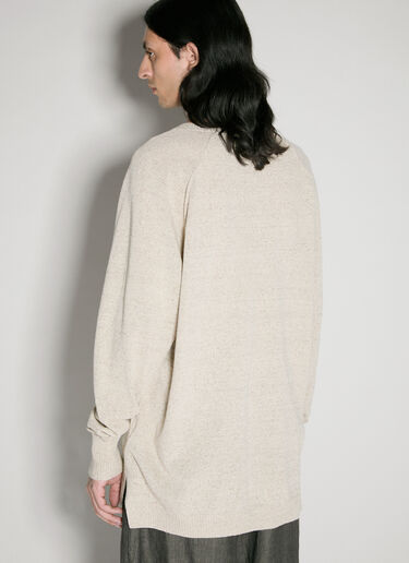 Yohji Yamamoto 스플릿 칼라 스웨터 베이지 yoy0156010
