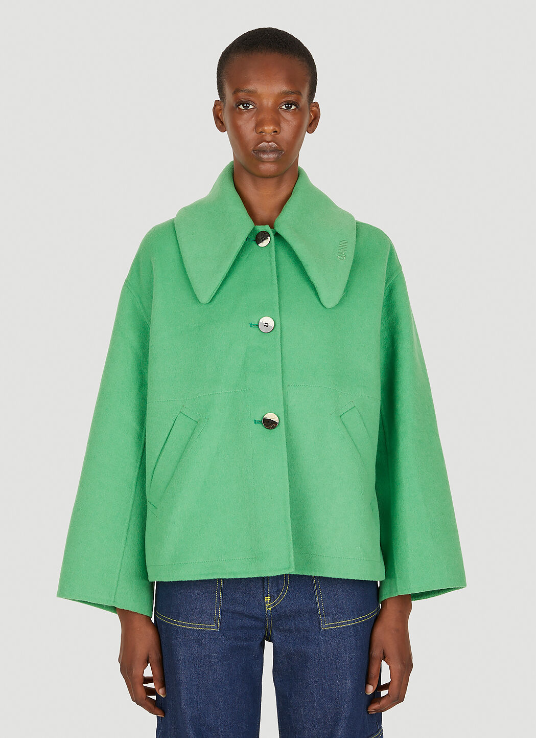 Oversized collar coat shop