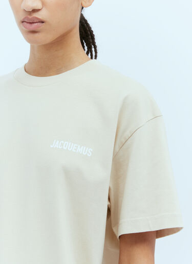 Jacquemus Logo Print T-Shirt Beige jac0354002