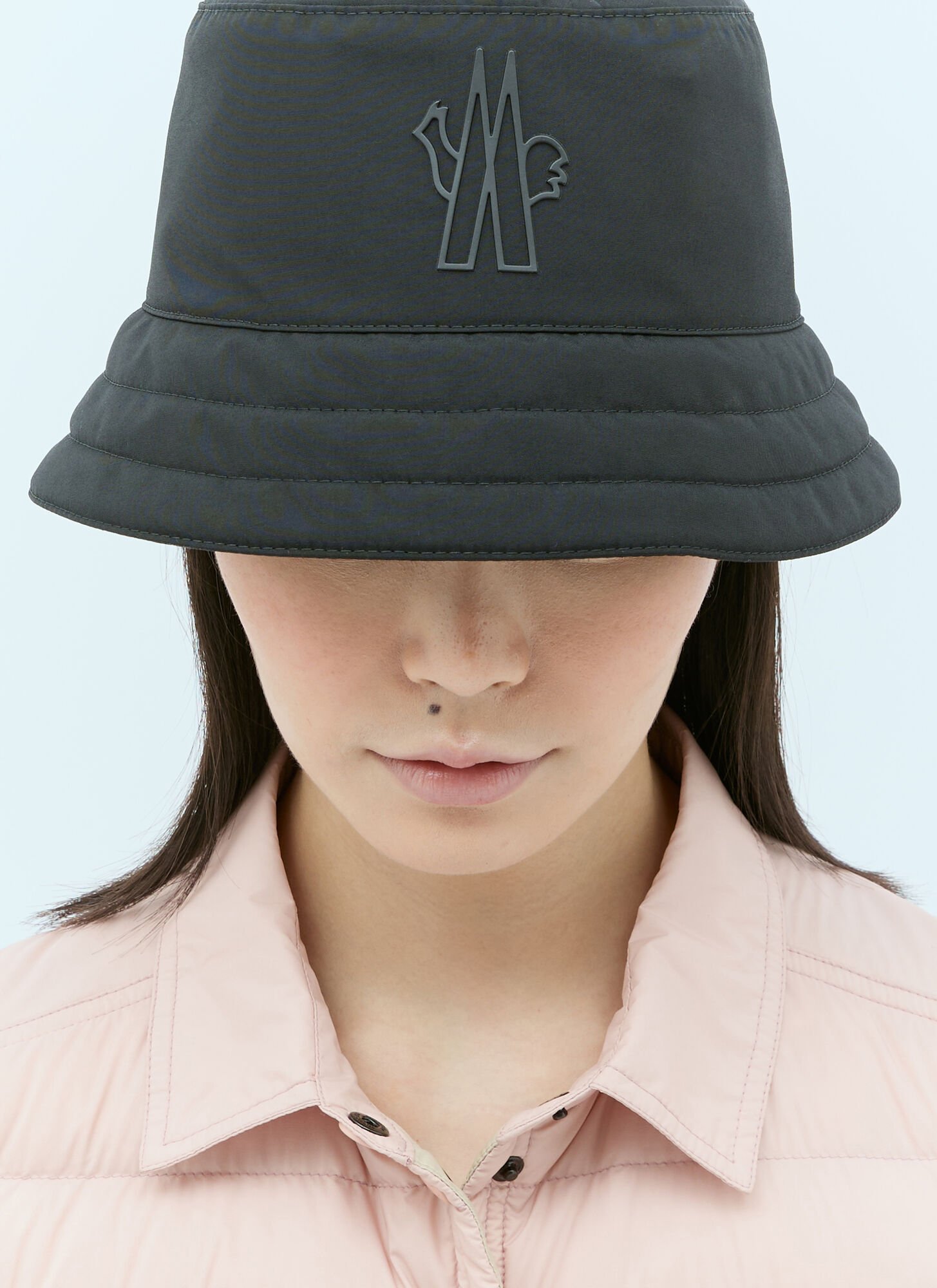 Shop Moncler Logo Applique Bucket Hat In Black