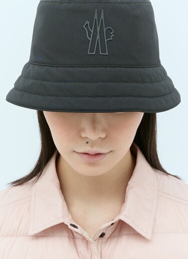 Moncler Grenoble 徽标贴花渔夫帽 黑色 mog0255010