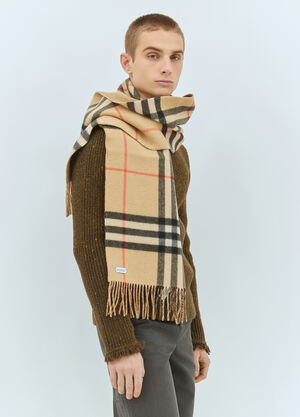 Burberry Reversible EKD Check Scarf Beige bur0157035