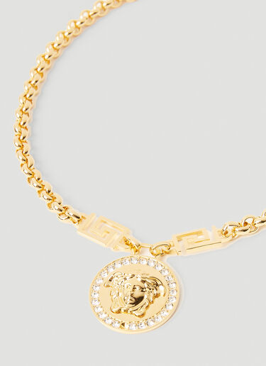 Versace Embellished Medusa Necklace Gold vrs0253039