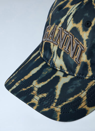 GANNI Logo Patch Baseball Cap Brown gan0263061
