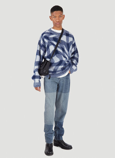 032C Distorted Check Sweater Blue cee0146004