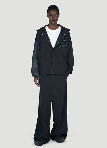 Y-3 로고 패치 후드 스웨트셔츠 블랙 yyy0152023