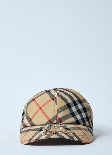 Burberry Check Baseball Cap Beige bur0159028