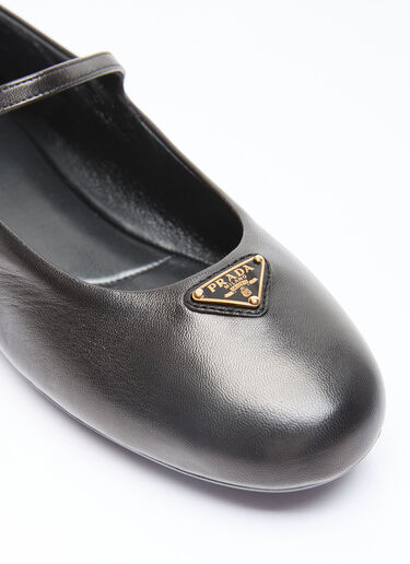 Prada Nappa Leather Ballerina Flats Black pra0256057