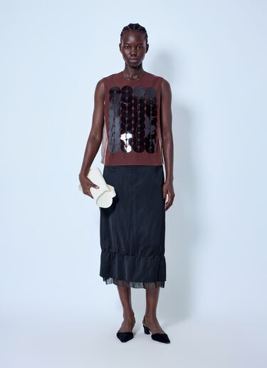 LN-CC® - Marni: Sequin Embellished Sleeveless Top - Burgundy Marni Sequin Embellished Sleeveless Top Burgundy mni0266006