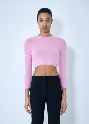 Jil Sander Cropped Knit Sweater Pink jil0264035