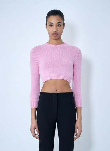Jil Sander Cropped Knit Sweater Pink jil0264035