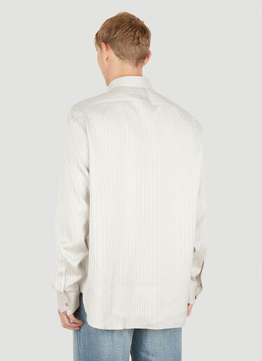 Saint Laurent Striped Shirt Beige sla0149088