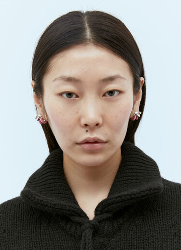 Knot Hoop Earrings Bottega Veneta Knot Hoop Earrings Pink bov0255040