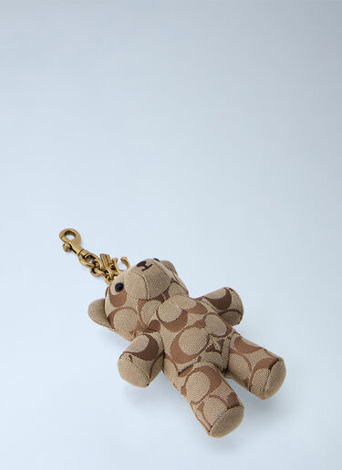 LN-CC® - Coach: Bear Bag Charm In Signature Jacquard - Beige Coach Bear Bag Charm In Signature Jacquard Beige coa0266001