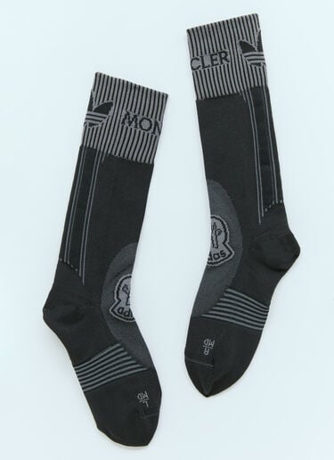 Moncler x adidas Originals 徽标提花袜子 黑色 mad0354013