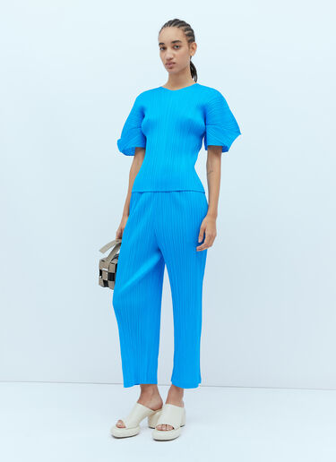 Short Sleeve Pleated Top Pleats Please Issey Miyake Short Sleeve Pleated Top Blue plp0254001
