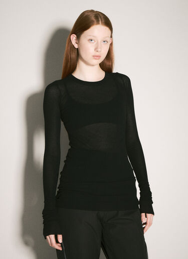 Rick Owens 罗纹 T 恤 黑色 ric0257011