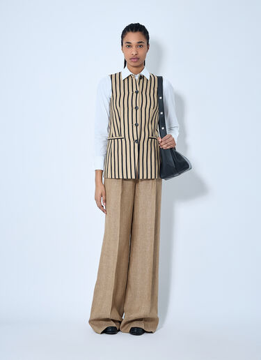 Max Mara Striped Waistcoat Beige max0260004