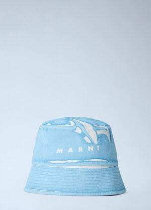 Marni Logo Motif Bucket Hat Blue mni0263012