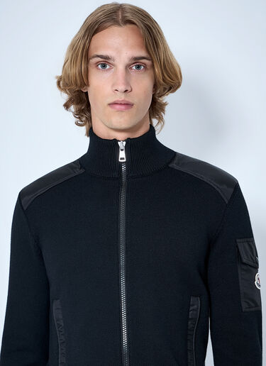LN-CC® - Moncler: Zip-Up High-Neck Sweater - Black Moncler Zip-Up High-Neck Sweater Black mon0165021