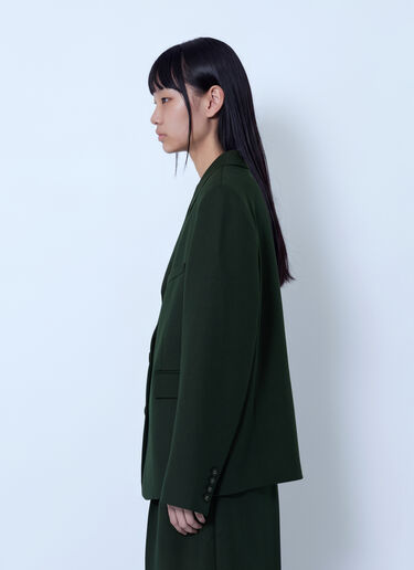 LN-CC® - GANNI: Single Wool Twill Blazer - Green GANNI Single Wool Twill Blazer Green gan0266003