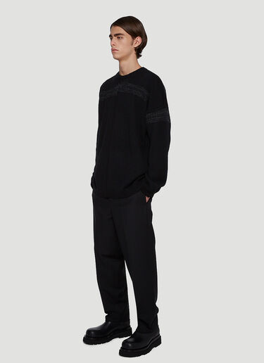 Yohji Yamamoto Embroidered Knitted Sweater Black yoy0142011