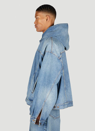 Balenciaga Hooded Denim Jacket Blue bal0150022