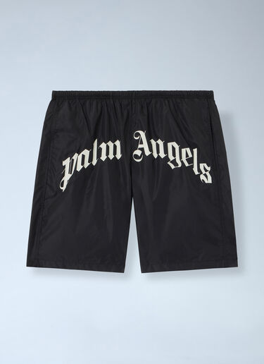 Palm Angels Curved Logo Classic Swimshort Black pma0166010