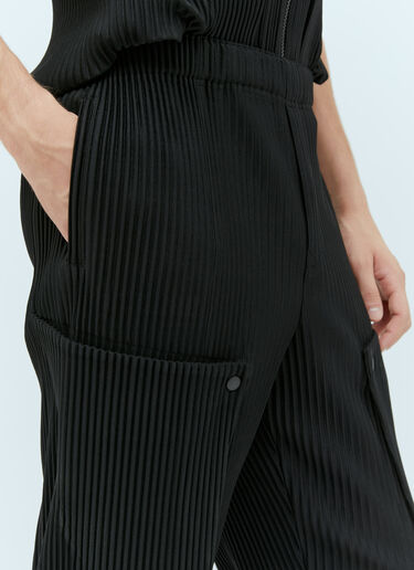 Homme Plissé Issey Miyake 언폴드 패널 구조 팬츠  블랙 hmp0154008