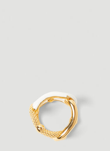 Bottega Veneta Contrast Link Ring Gold bov0251130