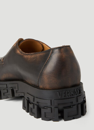 Versace Greca Portico Derby Shoes Brown ver0155026