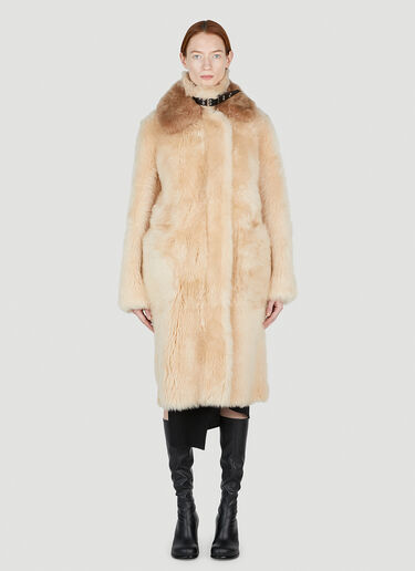 Helmut Lang Shearling Coat Beige hlm0251003