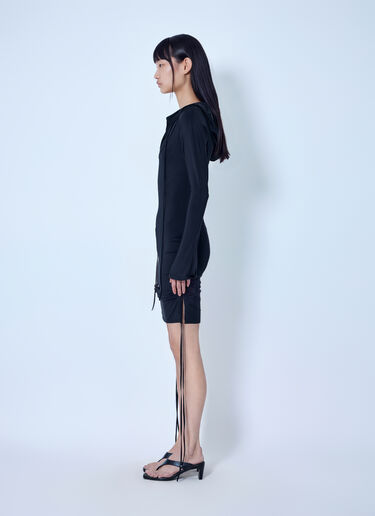 LN-CC® - KNWLS: Cu Hooded Mini Dress - Black KNWLS Cu Hooded Mini Dress Black knw0266018