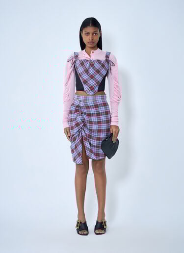 Vivienne Westwood Plaid Patterned Corset Top Red vvw0263006