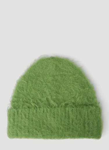 Acne Studios Fuzzy Beanie Hat Green acn0154034