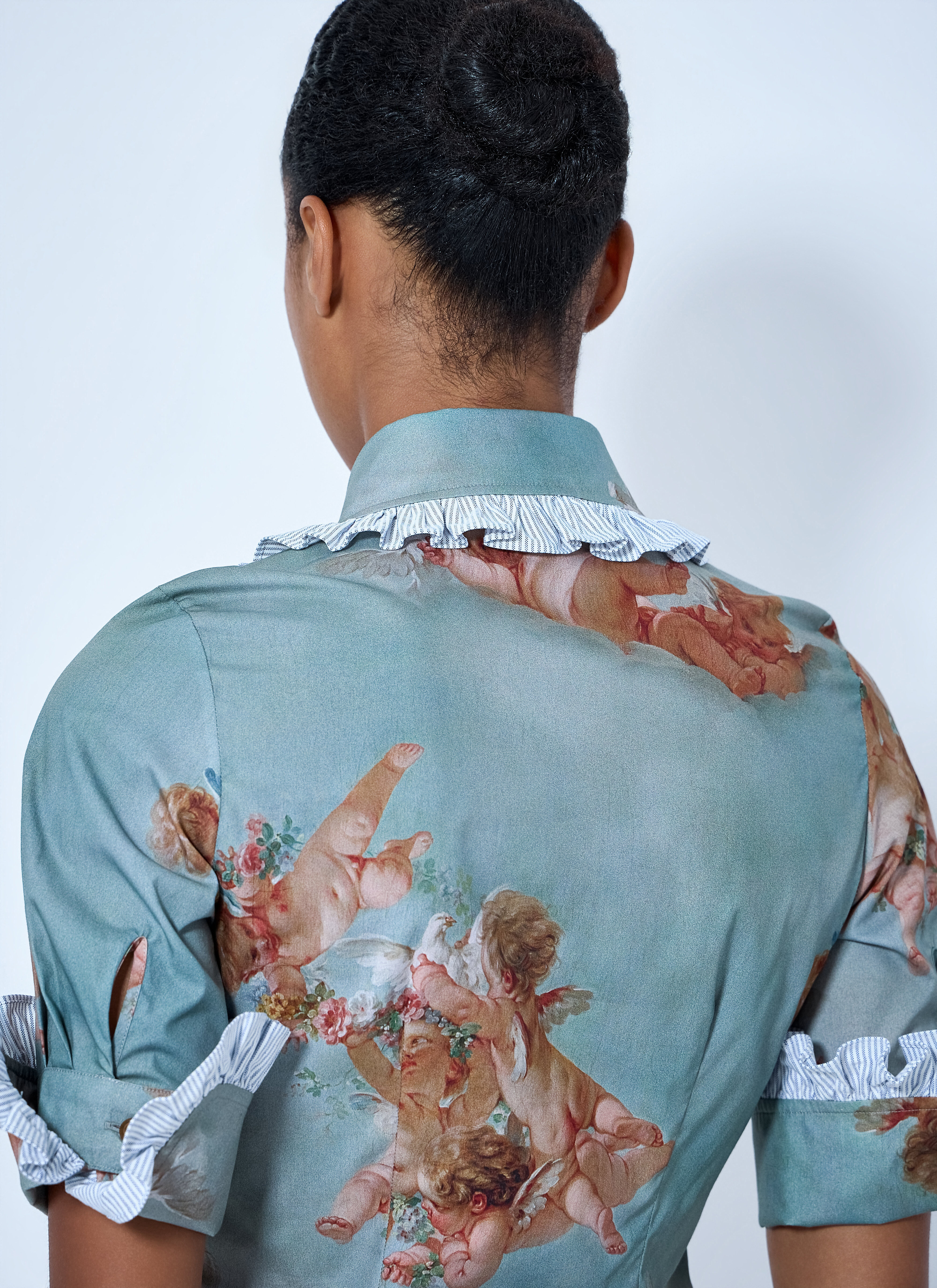 Vivienne Westwood Women's' Toulouse Frill Shirt in Light Blue | LN-CC®