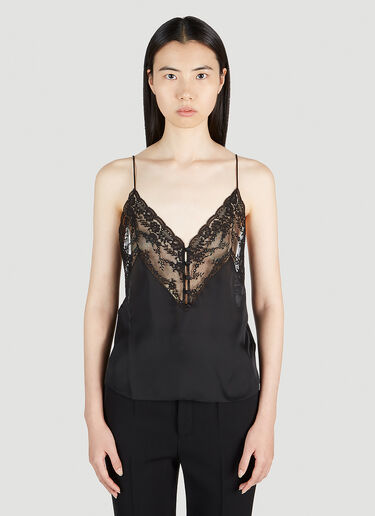 Saint Laurent Lace Camisole Top Black sla0251004