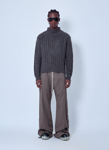 LN-CC® - Rick Owens: Turtle Neck Knit Jumper - Grey Rick Owens Turtle Neck Knit Jumper Grey ric0166001