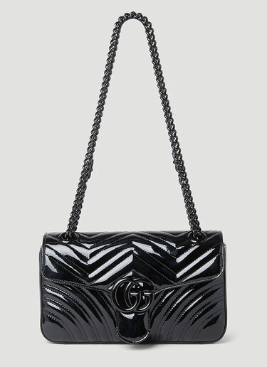 Gucci GG Marmont Patent Small Shoulder Bag Black guc0253186