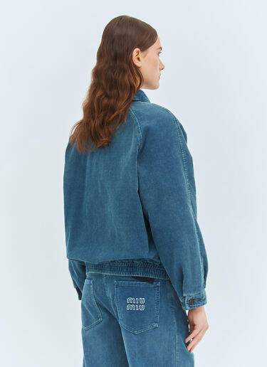 Miu Miu Corduroy Bomber Jacket Blue miu0259002