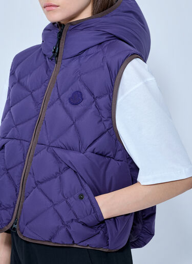 LN-CC® - Moncler: Arinella Hooded Down Gilet - Purple Moncler Arinella Hooded Down Gilet Purple mon0266030