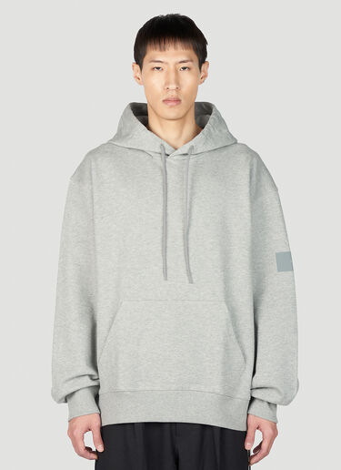 Y-3 Logo Print Hooded Sweatshirt Grey yyy0352024