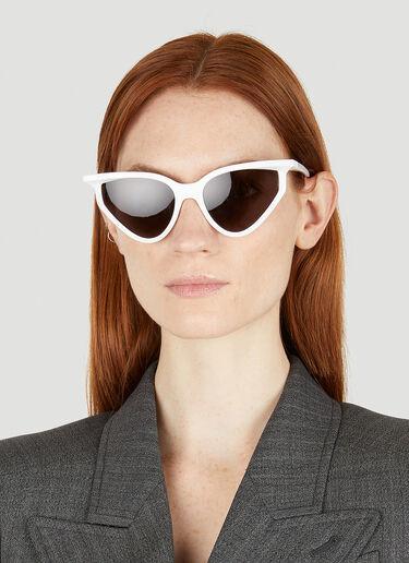 Balenciaga Rim Cat Sunglasses White bal0248039